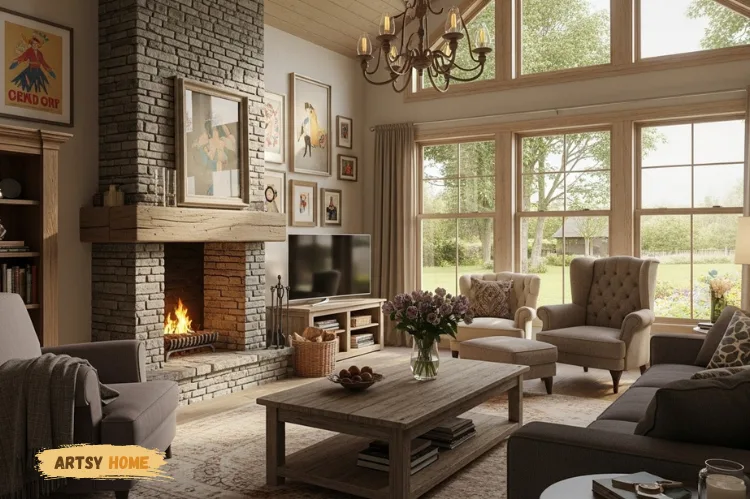 A cozy, expressive home interior design.