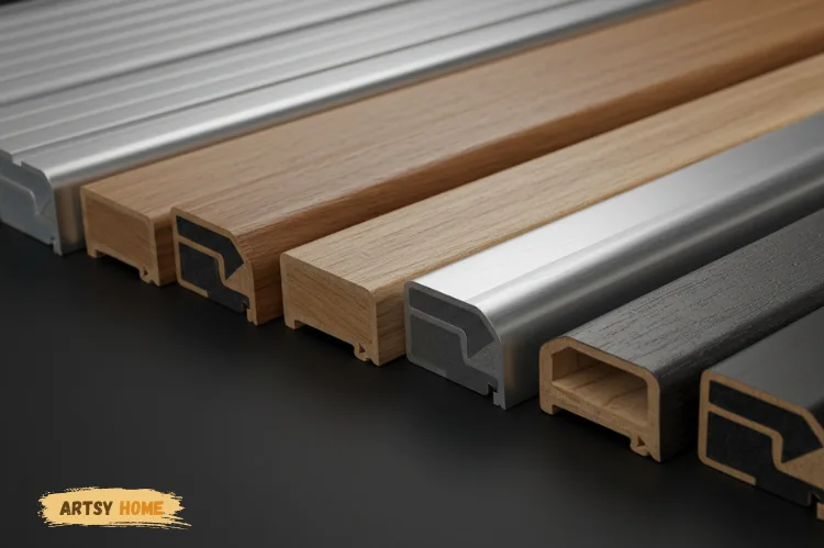 Close-up comparison of roller shutter materials.