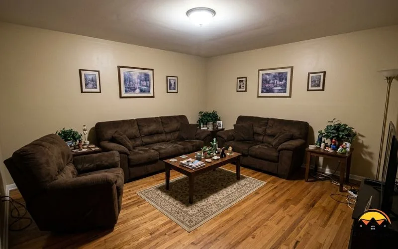 Realistic living room showing common interior design mistakes