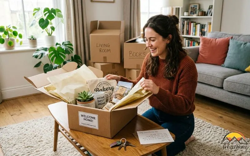 A girl preparing a gift package