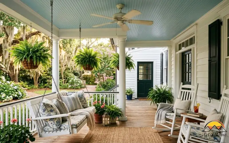 Painted porch ceilings and haint blue