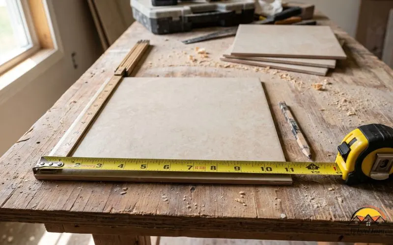 professional home-improvement photograph that visually explains the relationship between one square foot and 144 square inches.