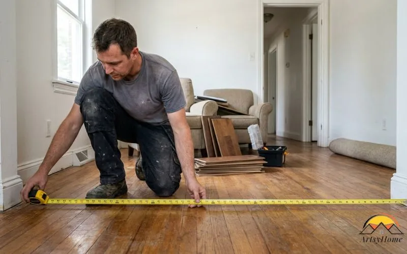 photograph for a home-improvement article about understanding a square foot of flooring.